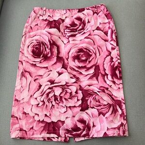 MaxMara Pink Floral Pencil Skirt